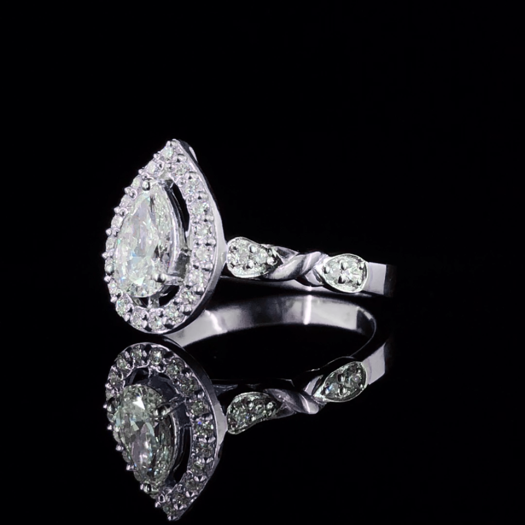 Pear Cascade Lab Grown Diamond Ring