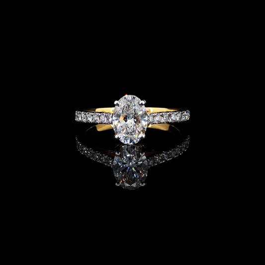 Celestial Oval Radiance Lab Grown Solitaire Ring